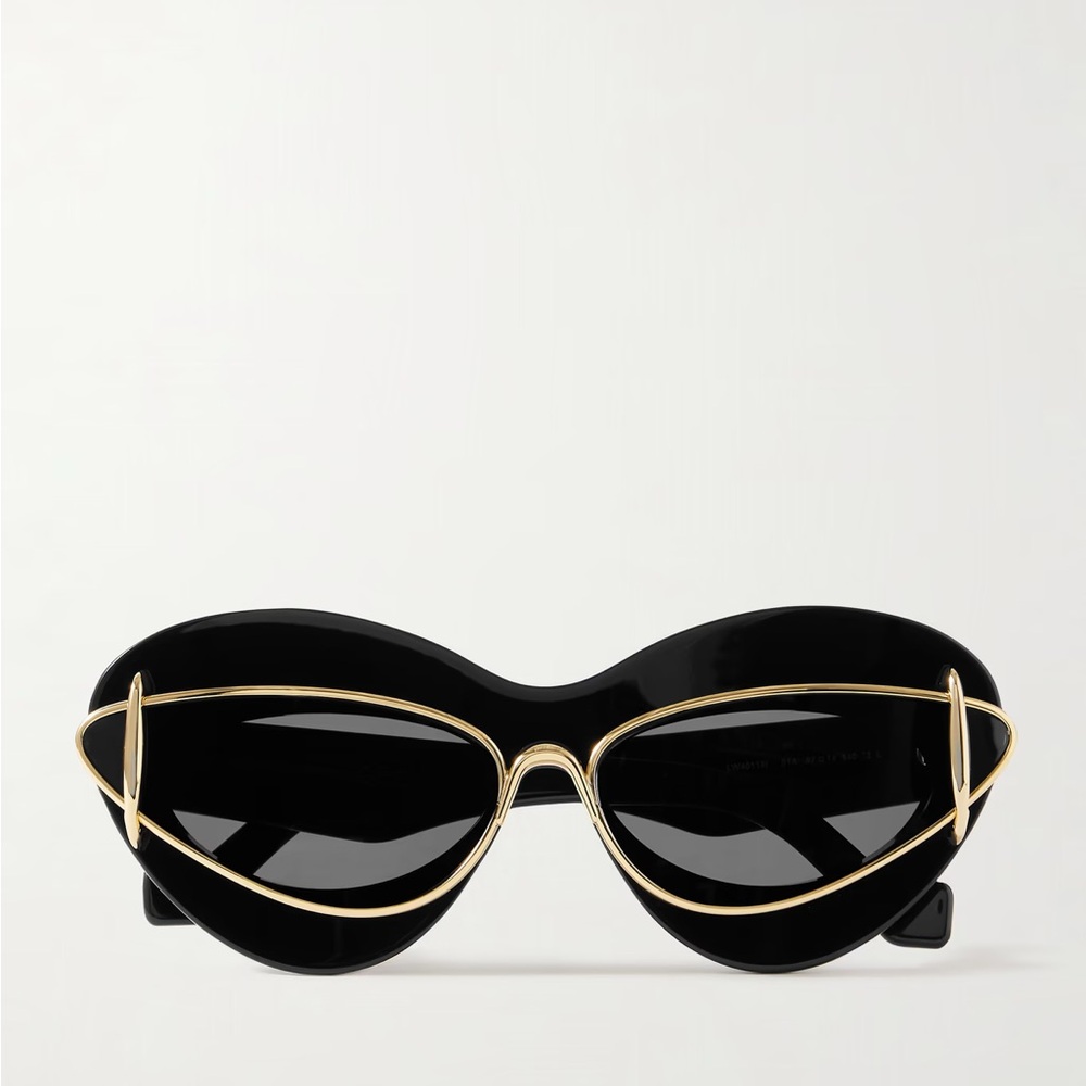 Loewe Black Sunglasses with Gold Detailing